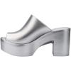 imageMelissa Mule Heel Collection  Fashion Sandal for Women  Iridescent Comfortable Mule Style  HighShine Upper with Bubblegum Scent  Chic and SophisticatedMule Hype  Light Silver