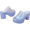 imageMelissa Mule Heel Collection  Fashion Sandal for Women  Iridescent Comfortable Mule Style  HighShine Upper with Bubblegum Scent  Chic and SophisticatedMule Hype  Pearly Blue