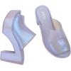 imageMelissa Mule Heel Collection  Fashion Sandal for Women  Iridescent Comfortable Mule Style  HighShine Upper with Bubblegum Scent  Chic and SophisticatedMule  Pearly Blue