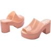 imageMelissa Mule Heel Collection  Fashion Sandal for Women  Iridescent Comfortable Mule Style  HighShine Upper with Bubblegum Scent  Chic and SophisticatedMule Hype  Pink