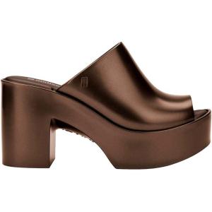 imageMelissa Mule Heel Collection  Fashion Sandal for Women  Iridescent Comfortable Mule Style  HighShine Upper with Bubblegum Scent  Chic and SophisticatedMule Hype  Bronze