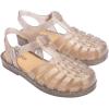 imageMelissa Possession Jelly Sandal for Women  The Original Jelly Shoe Fishermans Sandal with Adjustable Strap and Side BuckleBeige Silver Glitter