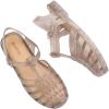 imageMelissa Possession Jelly Sandal for Women  The Original Jelly Shoe Fishermans Sandal with Adjustable Strap and Side BuckleBeige Silver Glitter
