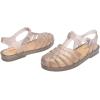 imageMelissa Possession Jelly Sandal for Women  The Original Jelly Shoe Fishermans Sandal with Adjustable Strap and Side BuckleBeige Silver Glitter