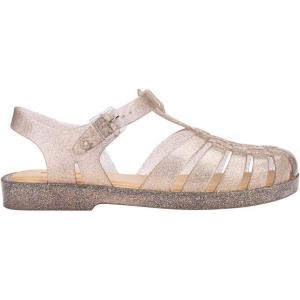 imageMelissa Possession Jelly Sandal for Women  The Original Jelly Shoe Fishermans Sandal with Adjustable Strap and Side BuckleBeige Silver Glitter