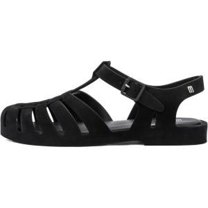 imageMelissa Possession Jelly Sandal for Women  The Original Jelly Shoe Fishermans Sandal with Adjustable Strap and Side BuckleBlack Flocked