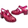 imageMelissa Possession Heel Fashion Sandals for Women  Iconic Fisherman Style with Medium Block Heel  Adjustable Buckle for Comfort  100 PVC UpperInsoleSole  Bubblegum ScentGlitter Pink