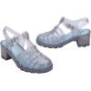 imageMelissa Possession Heel Fashion Sandals for Women  Iconic Fisherman Style with Medium Block Heel  Adjustable Buckle for Comfort  100 PVC UpperInsoleSole  Bubblegum ScentGlitter Clear