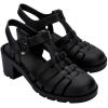 imageMelissa Possession Heel Fashion Sandals for Women  Iconic Fisherman Style with Medium Block Heel  Adjustable Buckle for Comfort  100 PVC UpperInsoleSole  Bubblegum ScentBlack