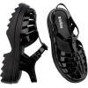 imageMelissa Possession Platform II Jelly Sandals for Women  Classic FishermanStyle Chunky Platform with Adjustable Ankle Strap Lightweight EVA Sole and NonSlip TractionBlack