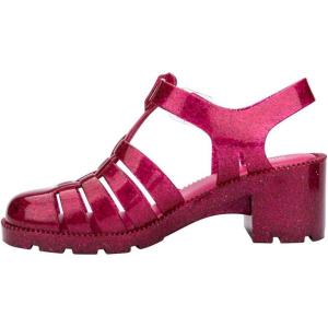 imageMelissa Possession Heel Fashion Sandals for Women  Iconic Fisherman Style with Medium Block Heel  Adjustable Buckle for Comfort  100 PVC UpperInsoleSole  Bubblegum ScentGlitter Pink