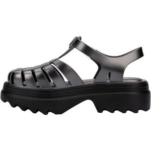 imageMelissa Possession Platform II Jelly Sandals for Women  Classic FishermanStyle Chunky Platform with Adjustable Ankle Strap Lightweight EVA Sole and NonSlip TractionBlackSilver