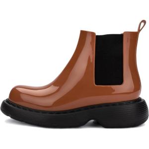 imageMelissa Step Boot Womens Low Ankle Pull On with Low HealBrownBlack