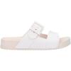 imageMelissa Cozy Connection Slide  Womens Fashion Sandals with Snakeskin Textural Pattern Adjustable Buckle  Lightweight EVA Lug Sole  Stylish and Comfortable SlidesBeigeWhite