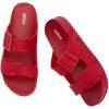 imageMelissa Cozy Connection Slide  Womens Fashion Sandals with Snakeskin Textural Pattern Adjustable Buckle  Lightweight EVA Lug Sole  Stylish and Comfortable SlidesRed