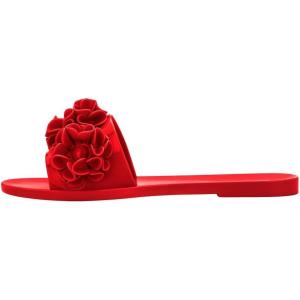 imageMelissa Babe Springtime Slides for Women  Feminine ampamp Trendy Jelly Slides with Flower Applique Dressy Summer Sandals for Women Adult Jellies Womens Jelly Shoes Slip On SandalsRedRed