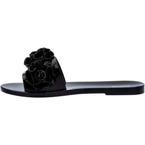 imageMelissa Babe Springtime Slides for Women  Feminine ampamp Trendy Jelly Slides with Flower Applique Dressy Summer Sandals for Women Adult Jellies Womens Jelly Shoes Slip On SandalsBlack