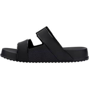 imageMelissa Cozy Connection Slide  Womens Fashion Sandals with Snakeskin Textural Pattern Adjustable Buckle  Lightweight EVA Lug Sole  Stylish and Comfortable SlidesBlack