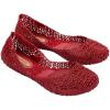 imageMelissa Campana Papel Flats for Women  Comfortable Stylish ampamp Flexible SlideOn ClosedToe Jelly Flat Shoes with Hollow Interwoven Cut Out DesignMetal Red