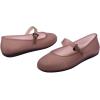 imageMelissa Soft Ballerina Collection  Seasonless Flats for Women  Classic Ballet Style with Adjustable Strap  LightasAir PVC Construction  Soft Foam Insole  Bubblegum ScentClear Brown