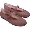 imageMelissa Soft Ballerina Collection  Seasonless Flats for Women  Classic Ballet Style with Adjustable Strap  LightasAir PVC Construction  Soft Foam Insole  Bubblegum ScentClear Brown