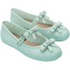 imageMelissa Soft Ballerina Collection  Seasonless Flats for Women  Classic Ballet Style with Adjustable Strap  LightasAir PVC Construction  Soft Foam Insole  Bubblegum ScentBow  GreenBeige