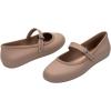 imageMelissa Soft Ballerina Collection  Seasonless Flats for Women  Classic Ballet Style with Adjustable Strap  LightasAir PVC Construction  Soft Foam Insole  Bubblegum ScentBeige