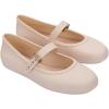 imageMelissa Soft Ballerina Collection  Seasonless Flats for Women  Classic Ballet Style with Adjustable Strap  LightasAir PVC Construction  Soft Foam Insole  Bubblegum ScentBeigeBeige