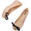 imageMelissa Ultragirl Bow II Flat  Versatile SlipOn Design  Stylish Flats for Women  Sweet Bow Detail  Comfy Fit  PVC ampamp Metal Upper  Laminated Insole  Bubblegum Scent  Dressy FlatsBeigeBlack