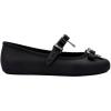 imageMelissa Soft Ballerina Collection  Seasonless Flats for Women  Classic Ballet Style with Adjustable Strap  LightasAir PVC Construction  Soft Foam Insole  Bubblegum ScentBow  Black