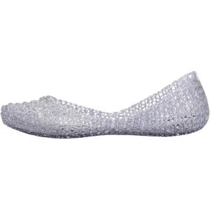 imageMelissa Campana Papel Flats for Women  Comfortable Stylish ampamp Flexible SlideOn ClosedToe Jelly Flat Shoes with Hollow Interwoven Cut Out DesignGlitter Clear Silver