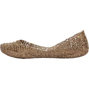 imageMelissa Campana Papel Flats for Women  Comfortable Stylish ampamp Flexible SlideOn ClosedToe Jelly Flat Shoes with Hollow Interwoven Cut Out DesignMetallic Gold