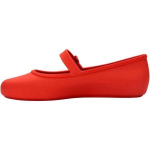 imageMelissa Soft Ballerina Collection  Seasonless Flats for Women  Classic Ballet Style with Adjustable Strap  LightasAir PVC Construction  Soft Foam Insole  Bubblegum ScentRed