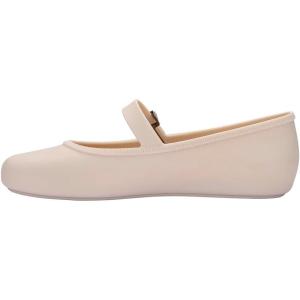 imageMelissa Soft Ballerina Collection  Seasonless Flats for Women  Classic Ballet Style with Adjustable Strap  LightasAir PVC Construction  Soft Foam Insole  Bubblegum ScentBeigeBeige
