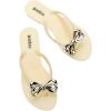 imageMelissa Harmonic Eclipse Womens Fashion Sandals  Dressy Flip Flops with Metallic Bow  Lightweight PVC Flexible Design  Summer Sandals for Women Flat ampamp FlexibleBeige