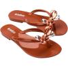 imageMelissa Harmonic Eclipse Womens Fashion Sandals  Dressy Flip Flops with Metallic Bow  Lightweight PVC Flexible Design  Summer Sandals for Women Flat ampamp FlexibleBrown
