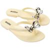 imageMelissa Harmonic Eclipse Womens Fashion Sandals  Dressy Flip Flops with Metallic Bow  Lightweight PVC Flexible Design  Summer Sandals for Women Flat ampamp FlexibleBeige