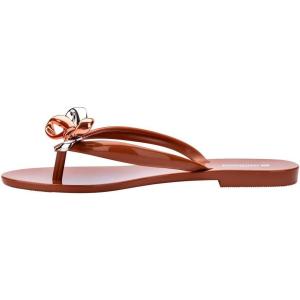 imageMelissa Harmonic Eclipse Womens Fashion Sandals  Dressy Flip Flops with Metallic Bow  Lightweight PVC Flexible Design  Summer Sandals for Women Flat ampamp FlexibleBrown
