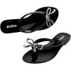 image:imageMelissa Harmonic Eclipse Womens Fashion Sandals  Dressy Flip Flops with Metallic Bow  Lightweight PVC Flexible Design  Summer Sandals for Women Flat amp FlexibleIris  BlackSilver