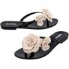 image:imageMelissa Harmonic Petals Jelly Flip Flops with Floral Applique for WomenBlackBeige