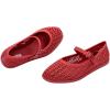 image:imageMelissa Harper Ballet Flat with Adjustable Buckle for WomenRed