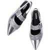 image:imageMelissa Ladylike Slingback Flats for WomenSilverBlack