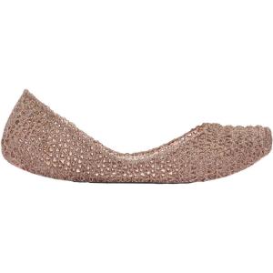 image:imageMelissa Campana Papel Flats for Women  Comfortable Stylish amp Flexible SlideOn ClosedToe Jelly Flat Shoes with Hollow Interwoven Cut Out DesignBeigeGlitter