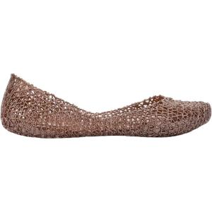 image:imageMelissa Campana Papel Flats for Women  Comfortable Stylish amp Flexible SlideOn ClosedToe Jelly Flat Shoes with Hollow Interwoven Cut Out DesignMetallic Rose