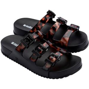 image:imageMelissa Cozy Stripes Slides for WomenBlackClear Tortoise