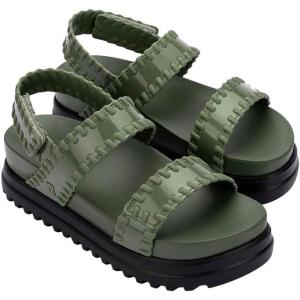 image:imageMelissa Dune Platform SandalsBlackGreen