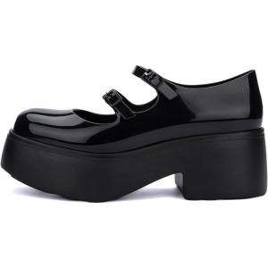 image:imageMelissa Farah Platform Shoes for Women Jelly Closed Toe with BuckleBlack