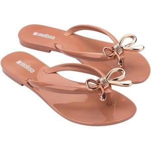 image:imageMelissa Harmonic Eclipse Womens Fashion Sandals  Dressy Flip Flops with Metallic Bow  Lightweight PVC Flexible Design  Summer Sandals for Women Flat amp FlexibleIris  Brown