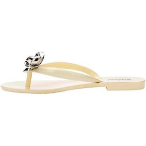 image:imageMelissa Harmonic Eclipse Womens Fashion Sandals  Dressy Flip Flops with Metallic Bow  Lightweight PVC Flexible Design  Summer Sandals for Women Flat amp FlexibleBeige