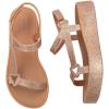 image:imageSun Downtown Platform Sandal in BlackBeige Glitter